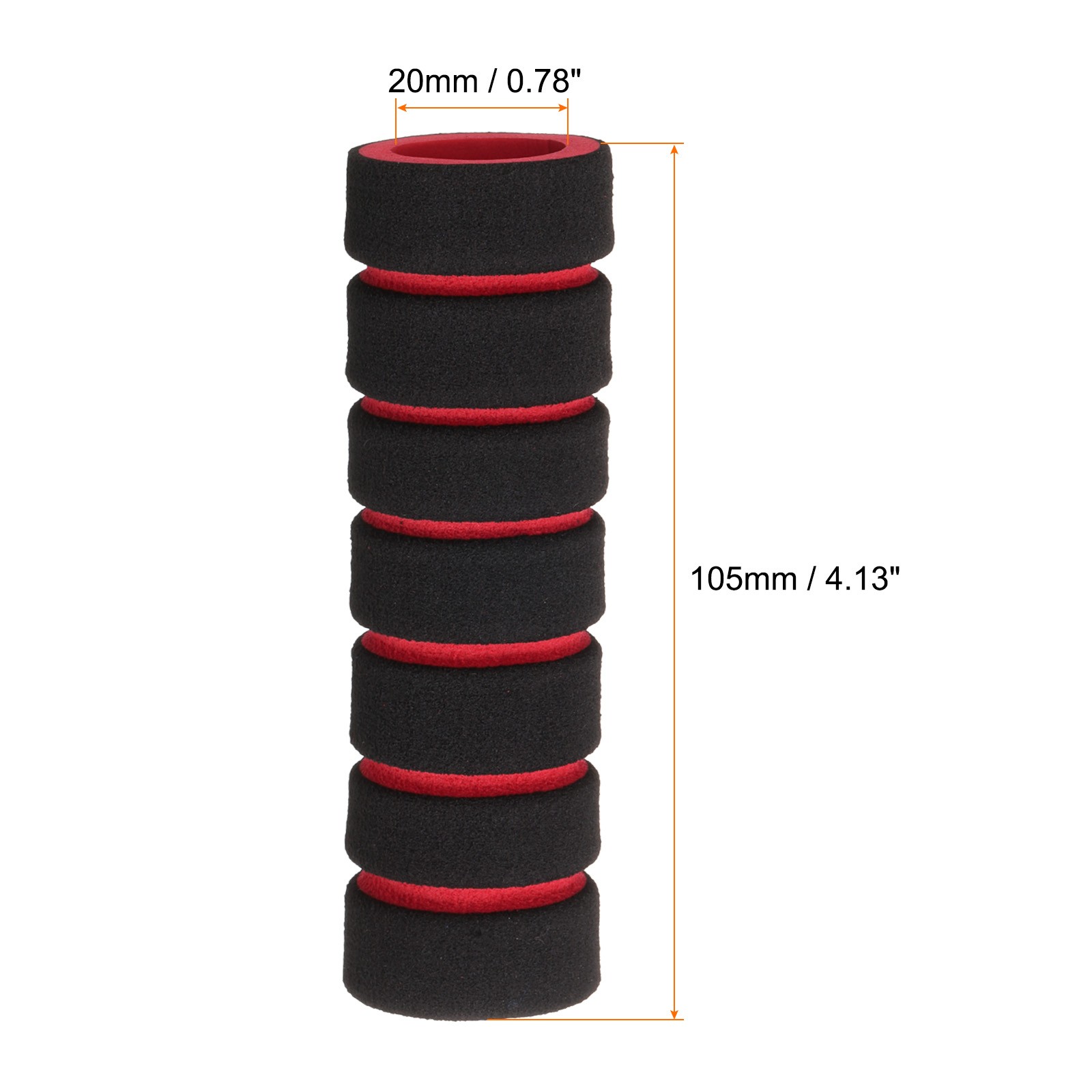 Bike Handlebar Grips 0.78″ Sponge for BMX Mountain Bikes, Black-Red