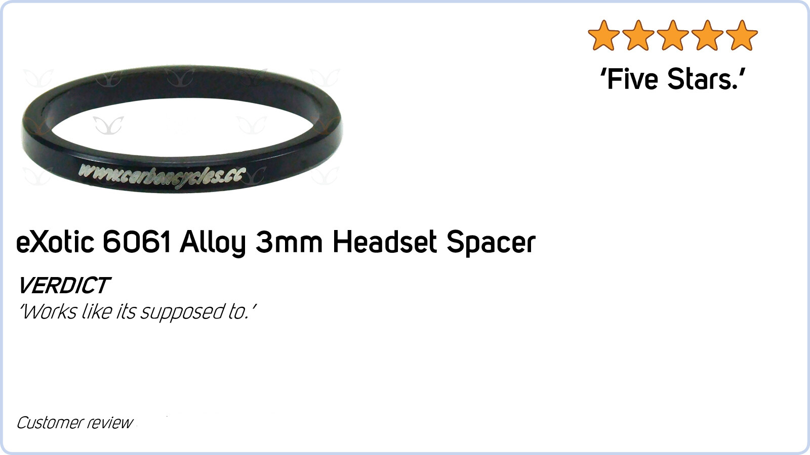 eXotic Carbon 5mm Headset Spacer for Forks With a 1 inch Diameter Steerer Tube