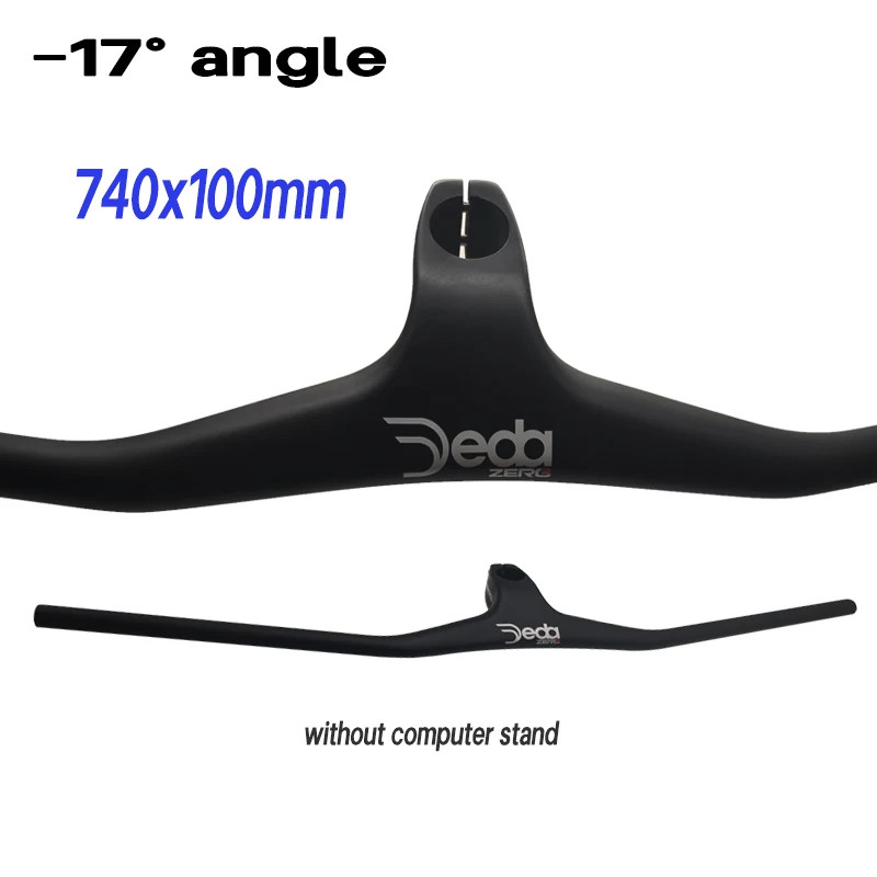 -17 Degrees Carbon Bike MTB Integrated Handlebar With Stem 60-120mm 600-800mm