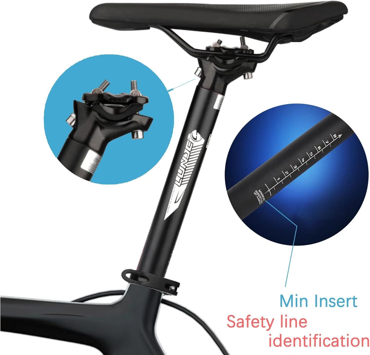 Lunde 6061 Alloy Bike Seat Post 30.9mm x 400mm – New