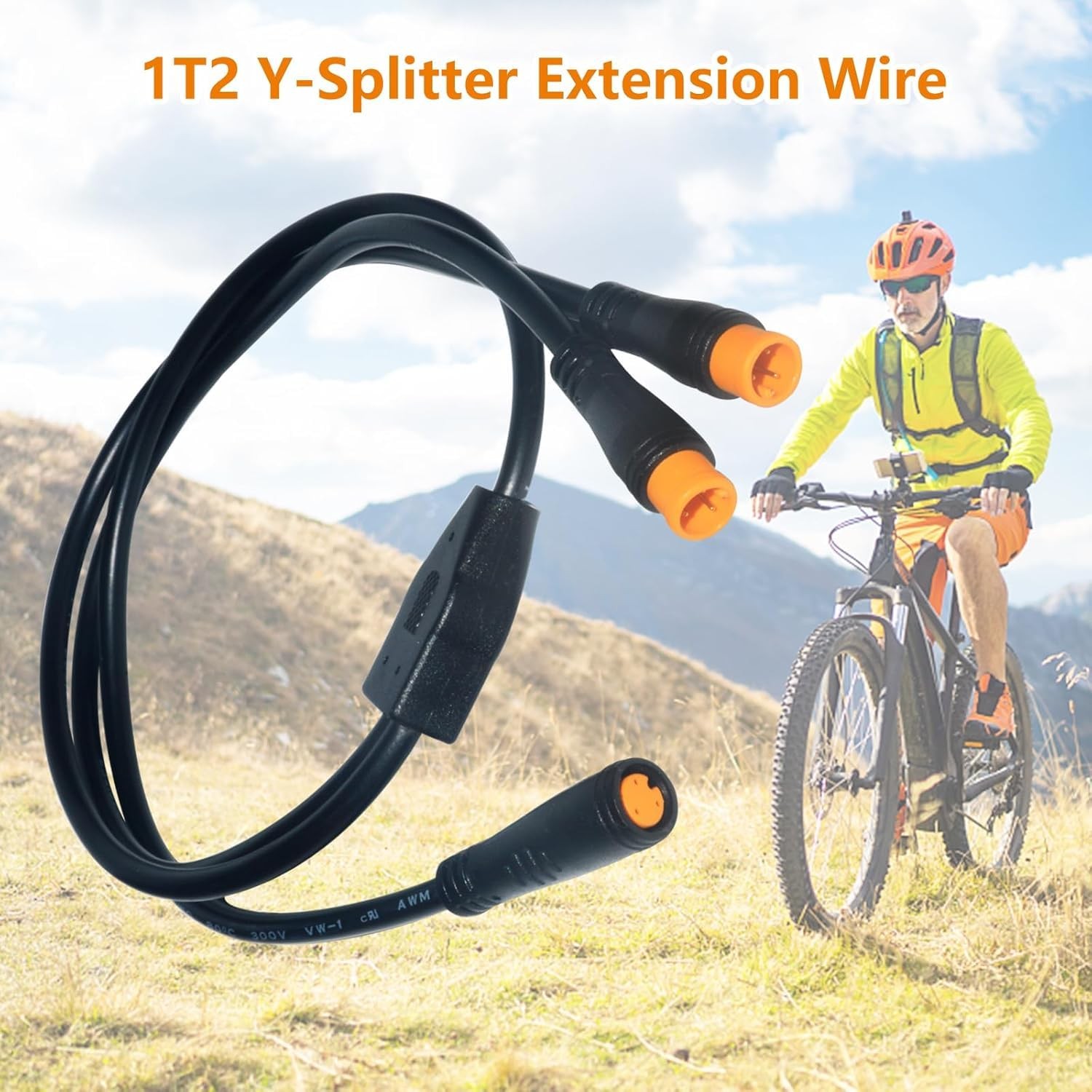 Y-Split Extension Cable 1T2 Wire 3pin with Waterproof Connector for Ebike Lig…