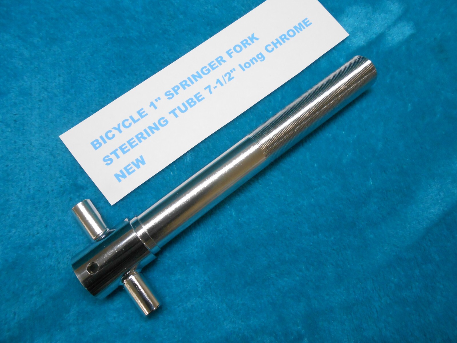 BICYCLE 1″ SPRINGER FORK STEERING TUBE 7-1/2″ long CHROME NEW!