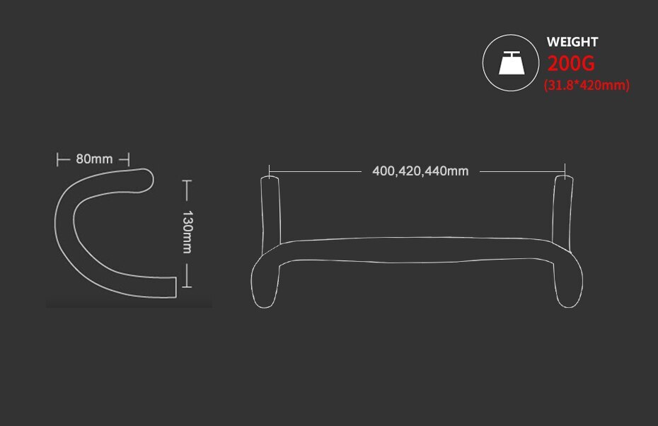 Full Carbon Fiber Road Bike Handlebar Bicycle Drop Bar 31.8mm*400/420/440mm