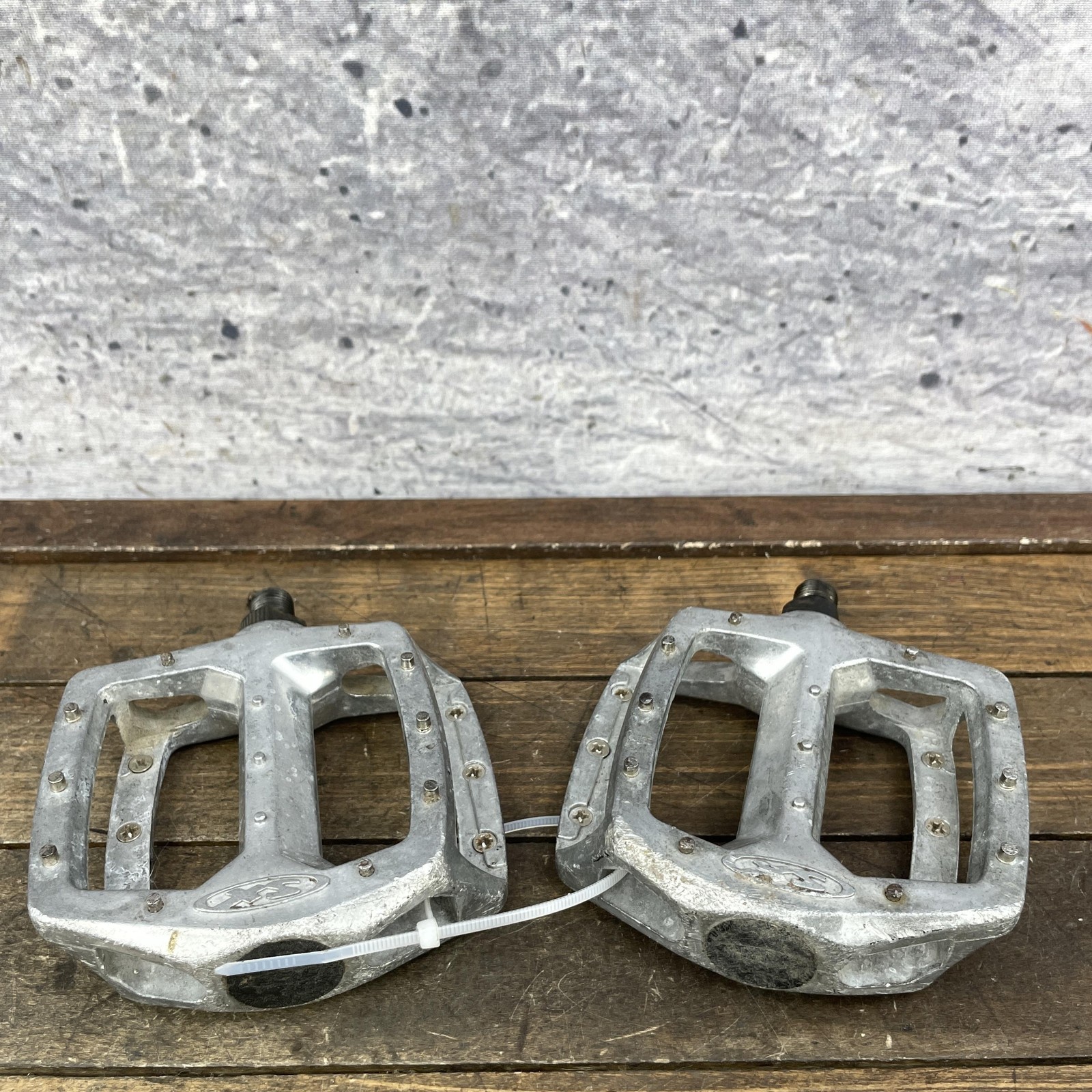 Vintage Schwinn XS BMX Pinned Pedals 1/2 Silver Aluminum Freestyle Old School