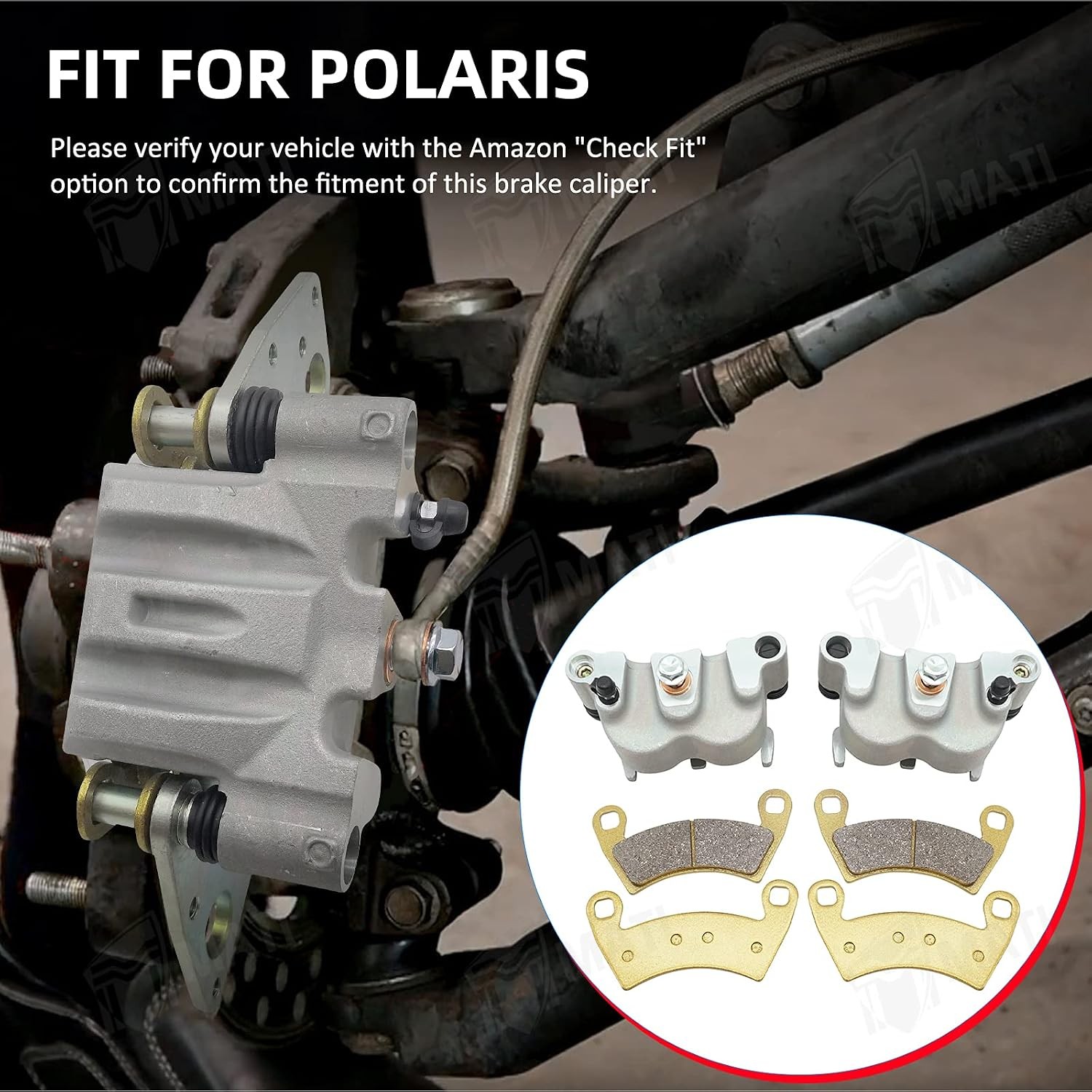 Front Left Right Brake Caliper Set with Pads without Mounting Bracket for