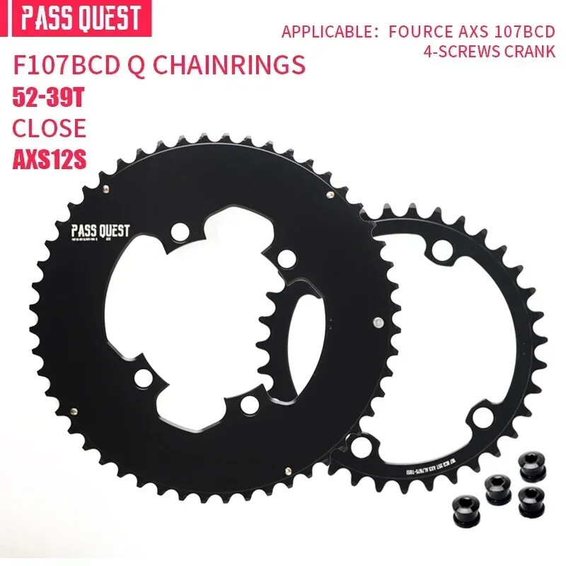 107BCD Double Chainring for 12S Road/Gravel Bike 46-33T 48-35T 50-37T 52-39T