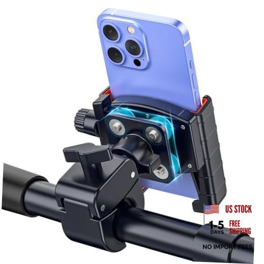 3rd Gen Shockproof Bike Phone Holder, Anti Vibration Motorcycle Phone Mount