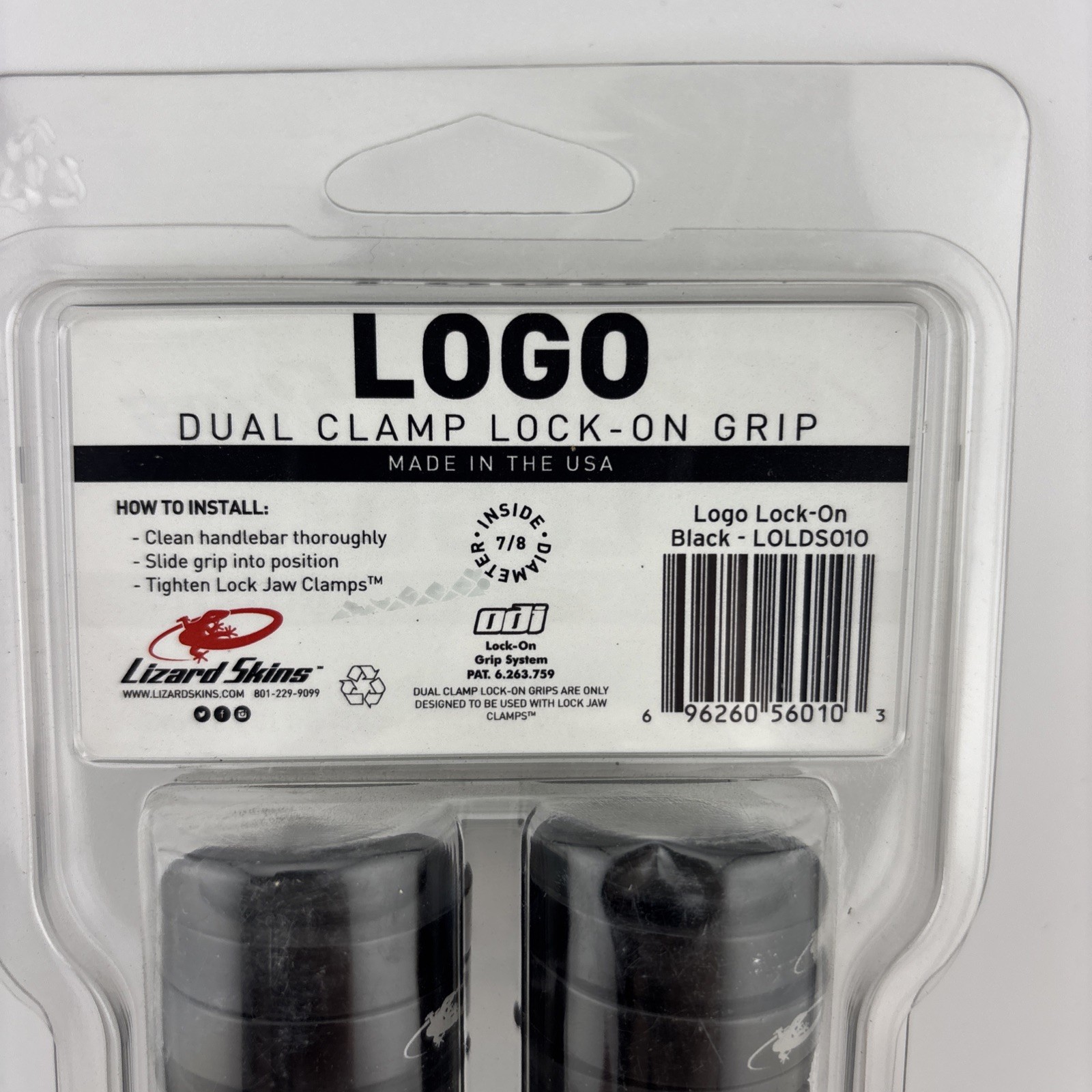 New Lizard Skins LOGO Dual Clamp Lock-On Grip 130mm Length Mountain Bike Bicycle