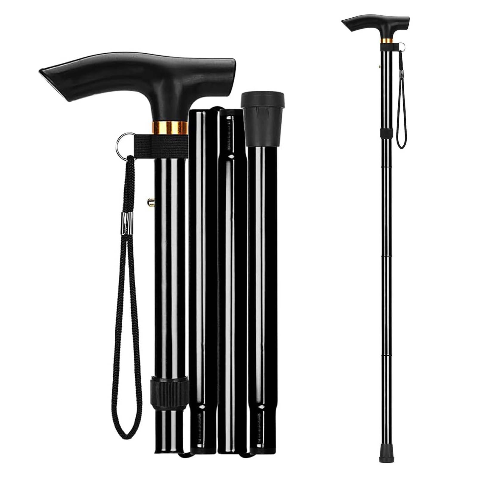 Walking Cane, Folding Cane for Man & Women, Portable Lightweight | 11″, Black