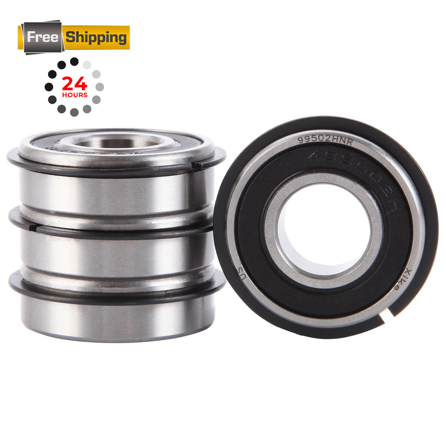 XiKe 4 Pack 99502HNR Bearing ID 5/8″ x OD 1-3/8″ x Width 7/16″, Replacement…