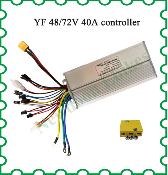 YF 48-72V 40A sine wave controller for 2000w ebike motor with 3pin connector box