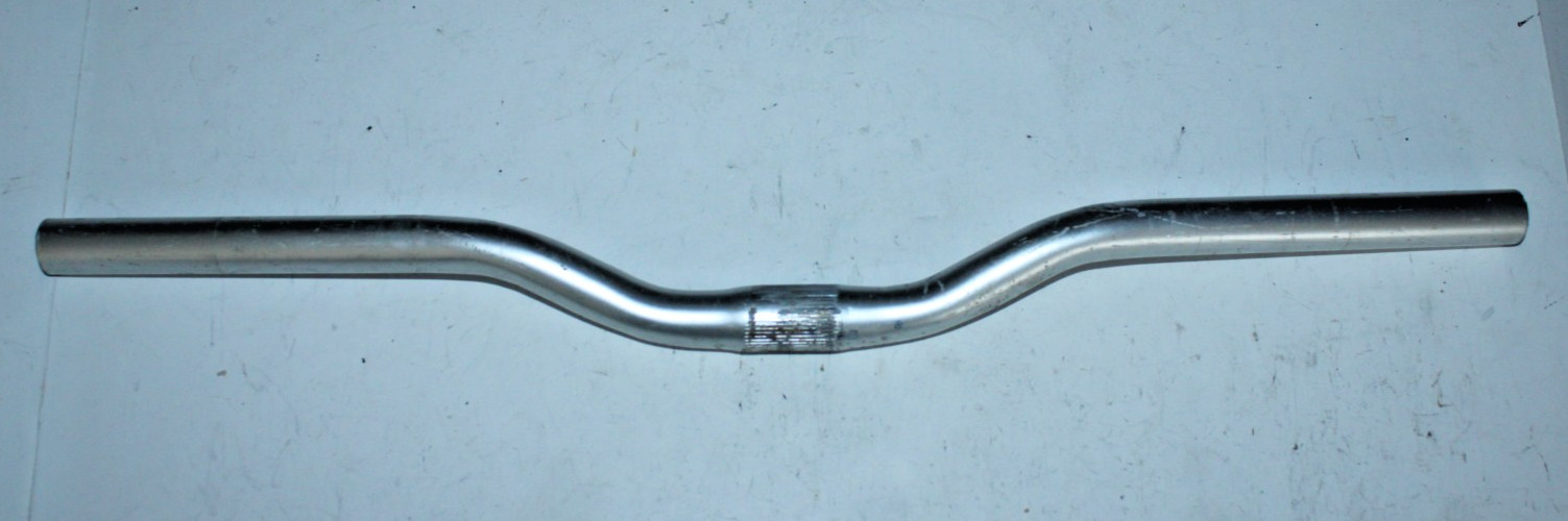 MTB Handlebar 25.4mm 58cm 1.5″ Riser Bar Steel Silver Comfort Hybrid Commuter :)