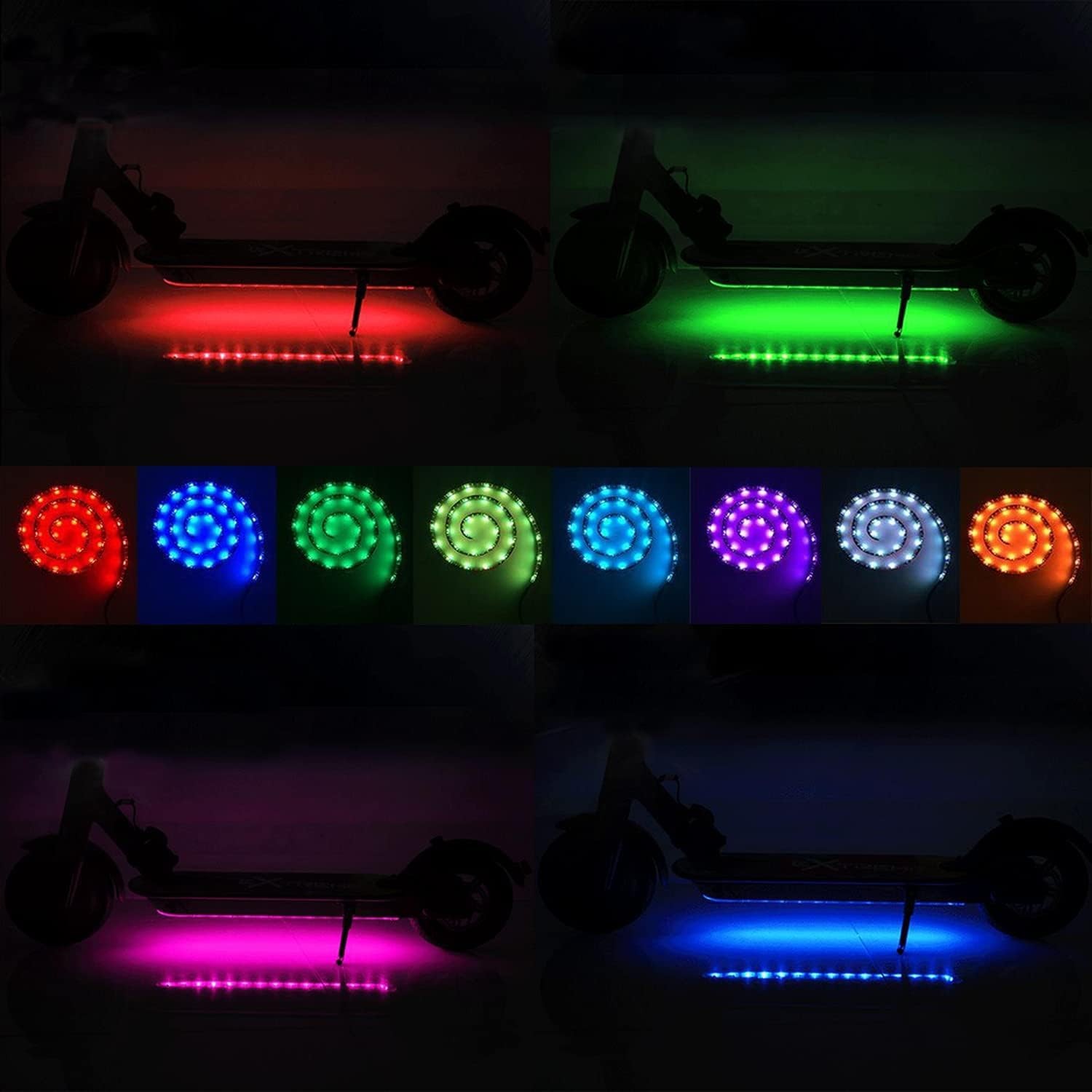 YHGSEE Scooter LED Light, Remote Control Strip Light, Color Change Night Cycl…
