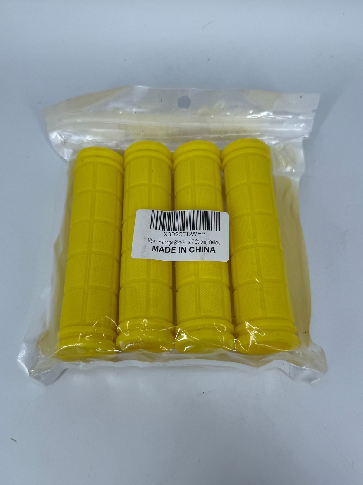 Helonge Bike Handlebar Grips Set of 4 Yellow Rubber Anti-Slip 4.75 Inch