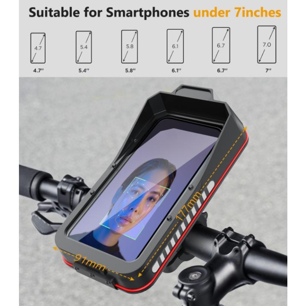 Bicycle Phone Holder Shockproof Phone Holder Secure Attachment Rainproof Design