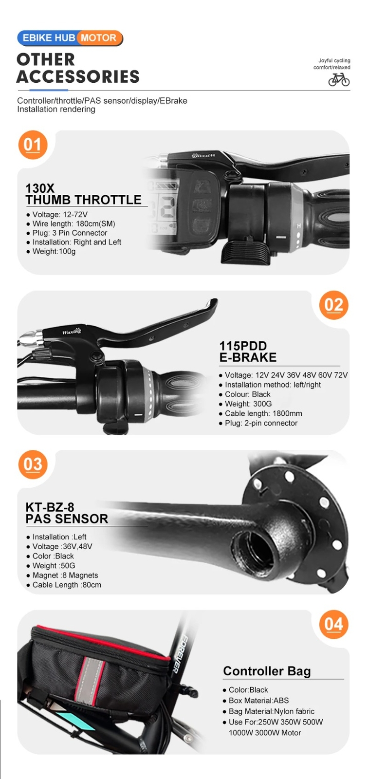 48V 1000W MTB E-Bike Conversion Kit Brushless Gearless Rear Rotate Hub Motor