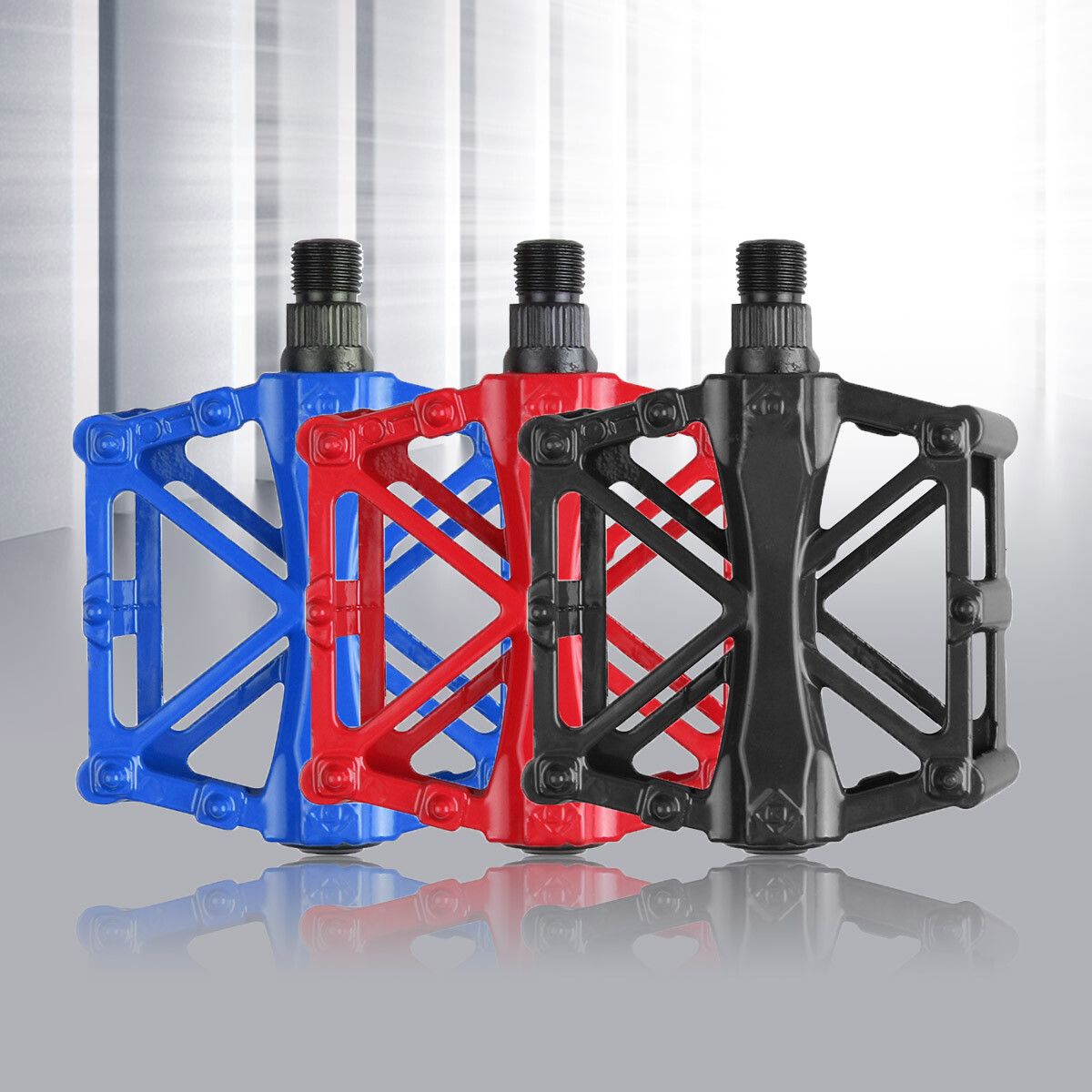 1Pair 9/16″ Bike Pedals Mountain Road Bicycle Flat Platform Non-Slip MTB Cycling