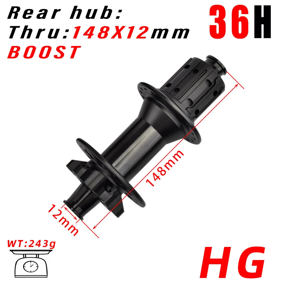 Bicycle Hub 36 Holes HG/XD/MS 141*10mm 148*12mm Structure Mountain Bike Hub