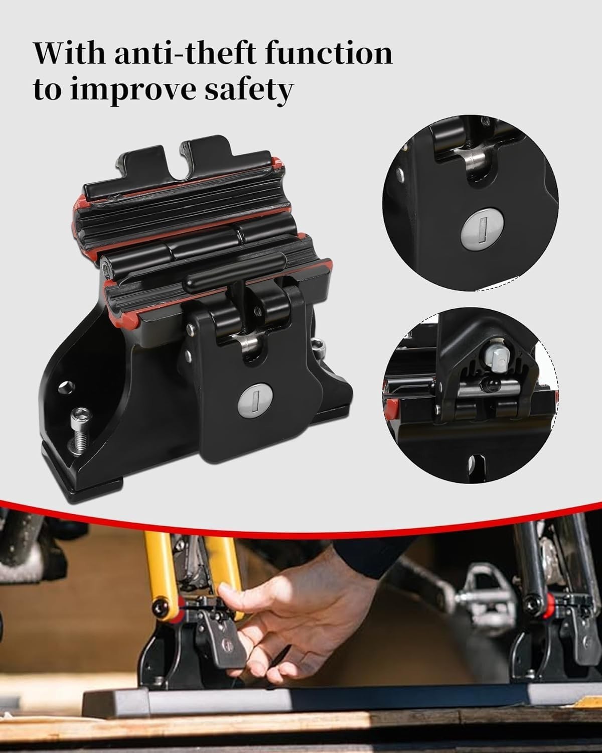 Locking Thru-Axle Fork Mounts, Adjustable Locking Thru-axle Track Bracket, with