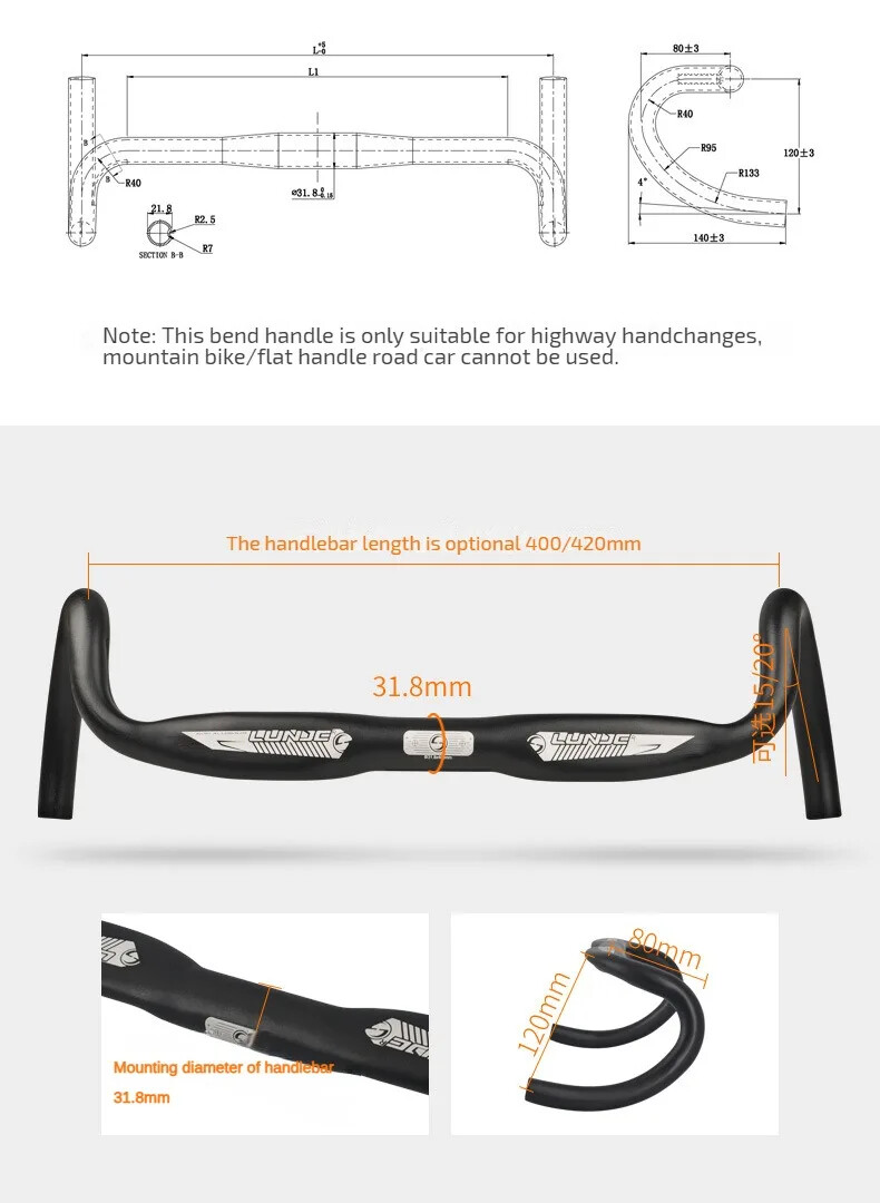 Ultralight Road Bike Handlebar Racing Drop Bar Reduce Resistance Bent Handlebar