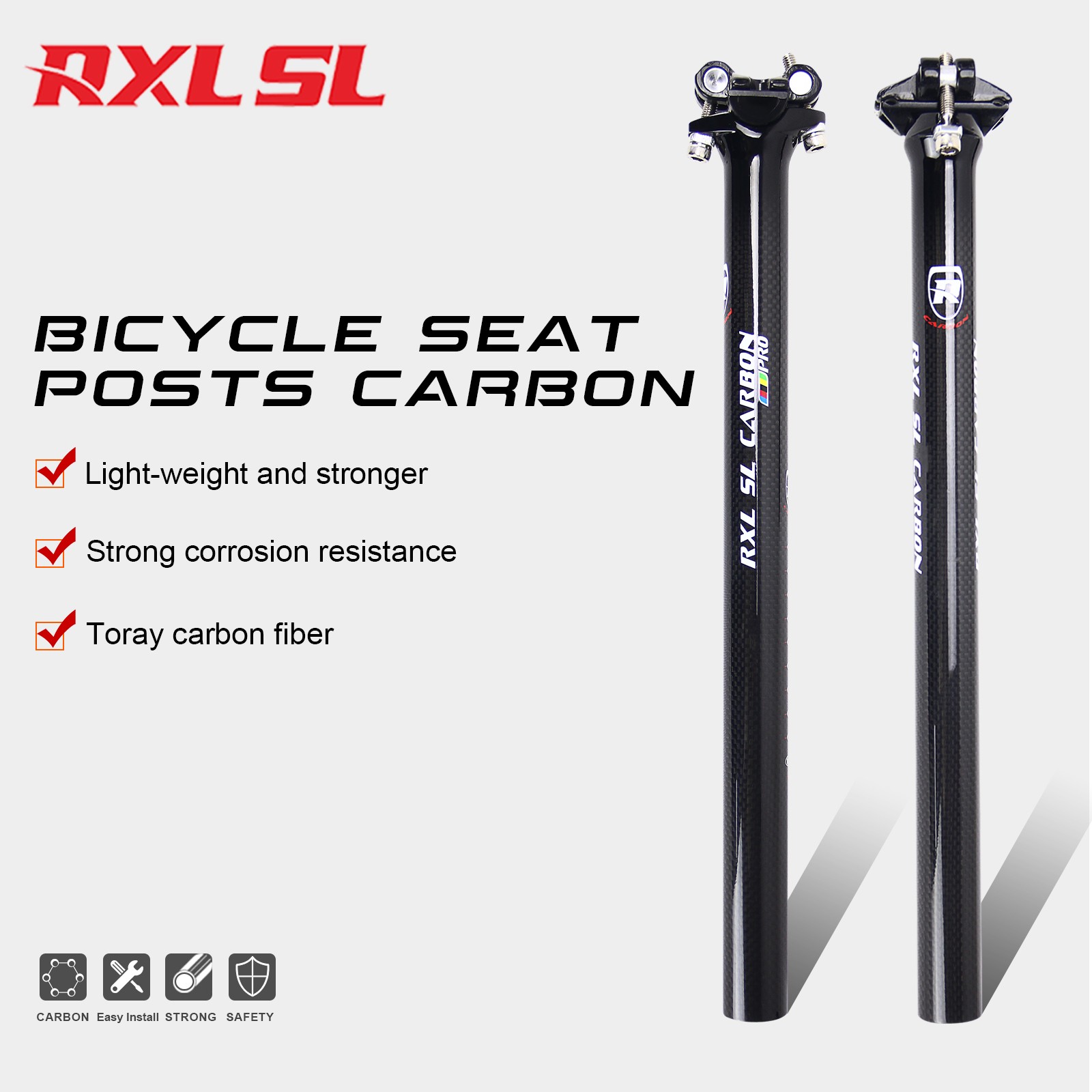 Mountain Bike Seatpost Road Bicycle Carbon Seat Post Tube Glossy 27.2/30.8/31.6