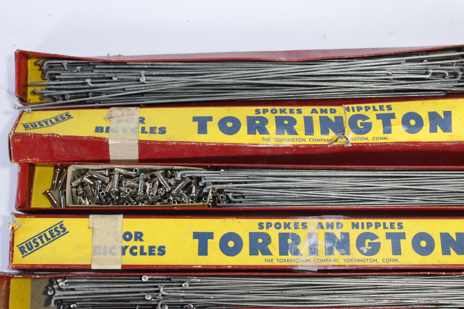 (4) Torrington Bike Spokes/Nipples Boxes Assorted Sizes NOS 1980s USA