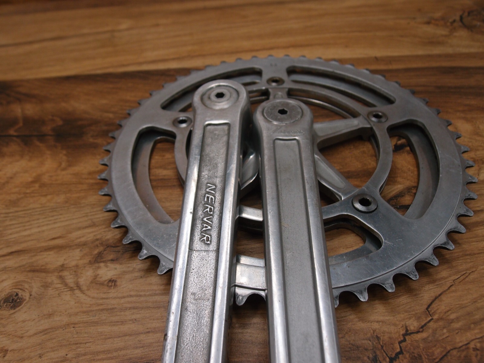 1970s NERVAR double crankset for road bike made in France 52/47 T 170 mm