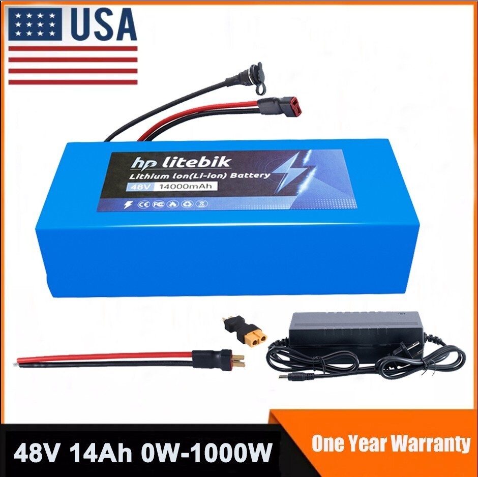 Ebike Battery 48V 14Ah Lithium ion Battery for 200W-1000W Electric Bicycle