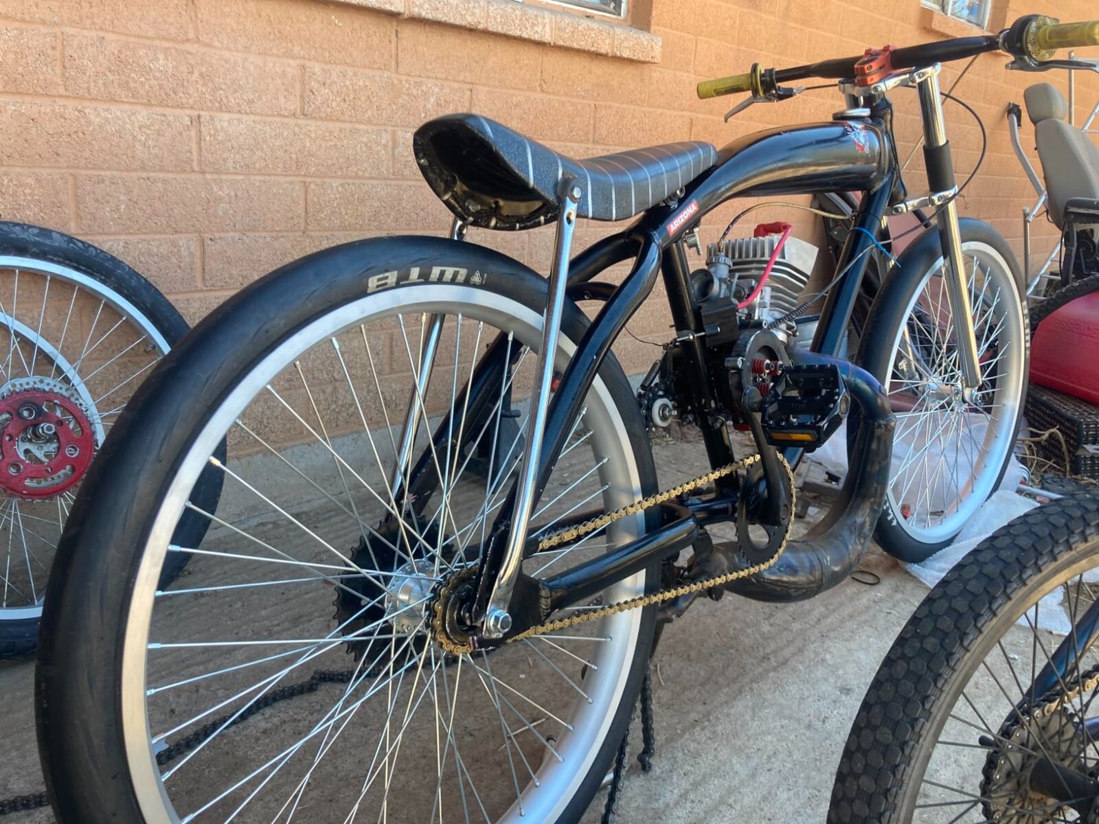 26″ Fat Tire Heavy Duty Bicycle Wheels 12G & Triple Tree Bike Fork & Freewheel
