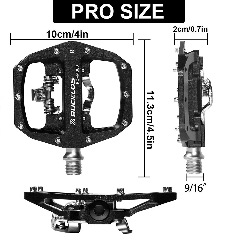 Clipless Self-locking MTB Pedal for Bike Mixed Pedals Dual Lock/Flat Pedals