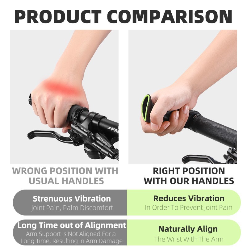 MTB Bike Handlebar Bar Ends Ergonomic Extended Bicycle Bar Ends Black a Pair