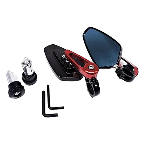 Handle Bar End Mirrors CNC Aluminum Alloy 1 Pair, Universal Rear View Black