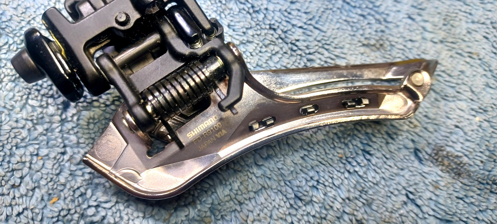 VGC, used, Shimano Dura Ace FD-R9100, Front Derailleur Braze On, 2×11