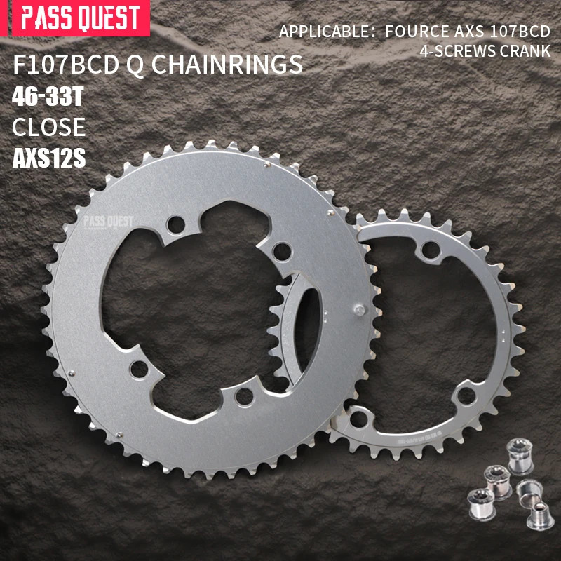 12 Speed Chainring for Sram 107 Bcd Crankset Double Chainwheels 50-37T 52-39T