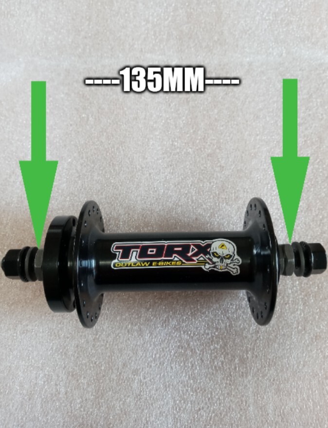Fat bike front hub 135mm 36H 3/8″ aluminum disc type.