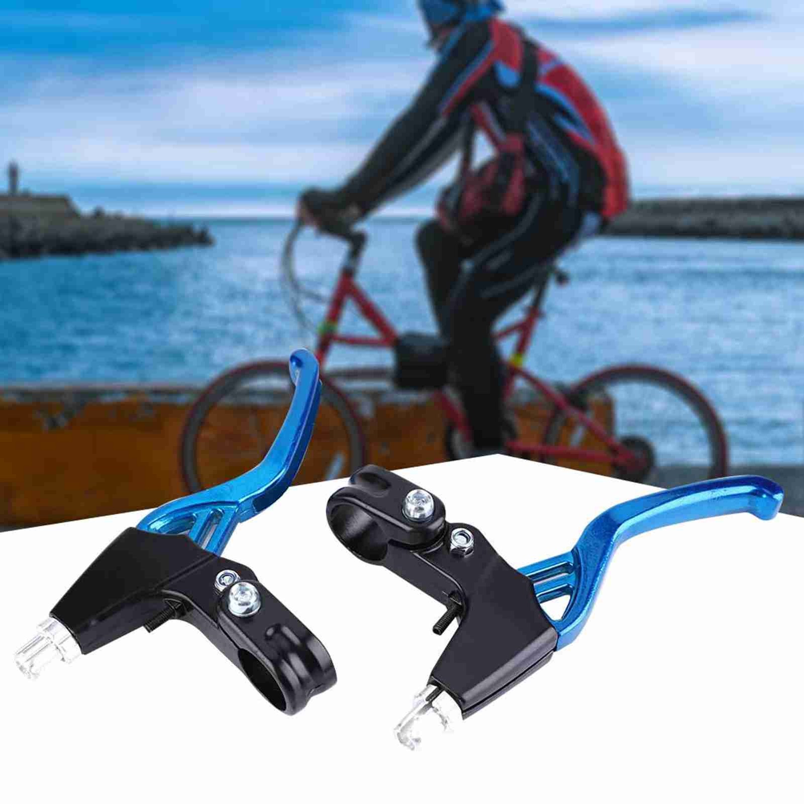 (Blue) 1Pair Alloy Brake Levers Lightweight Durable For Mountain Bikes Excellent