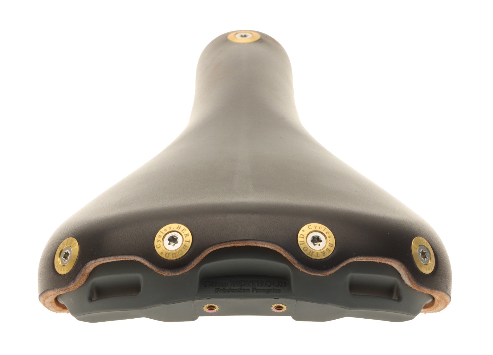 Gilles Berthoud Agnel Saddle Titanium Rails Hard Leather Black NEW NOS NIB