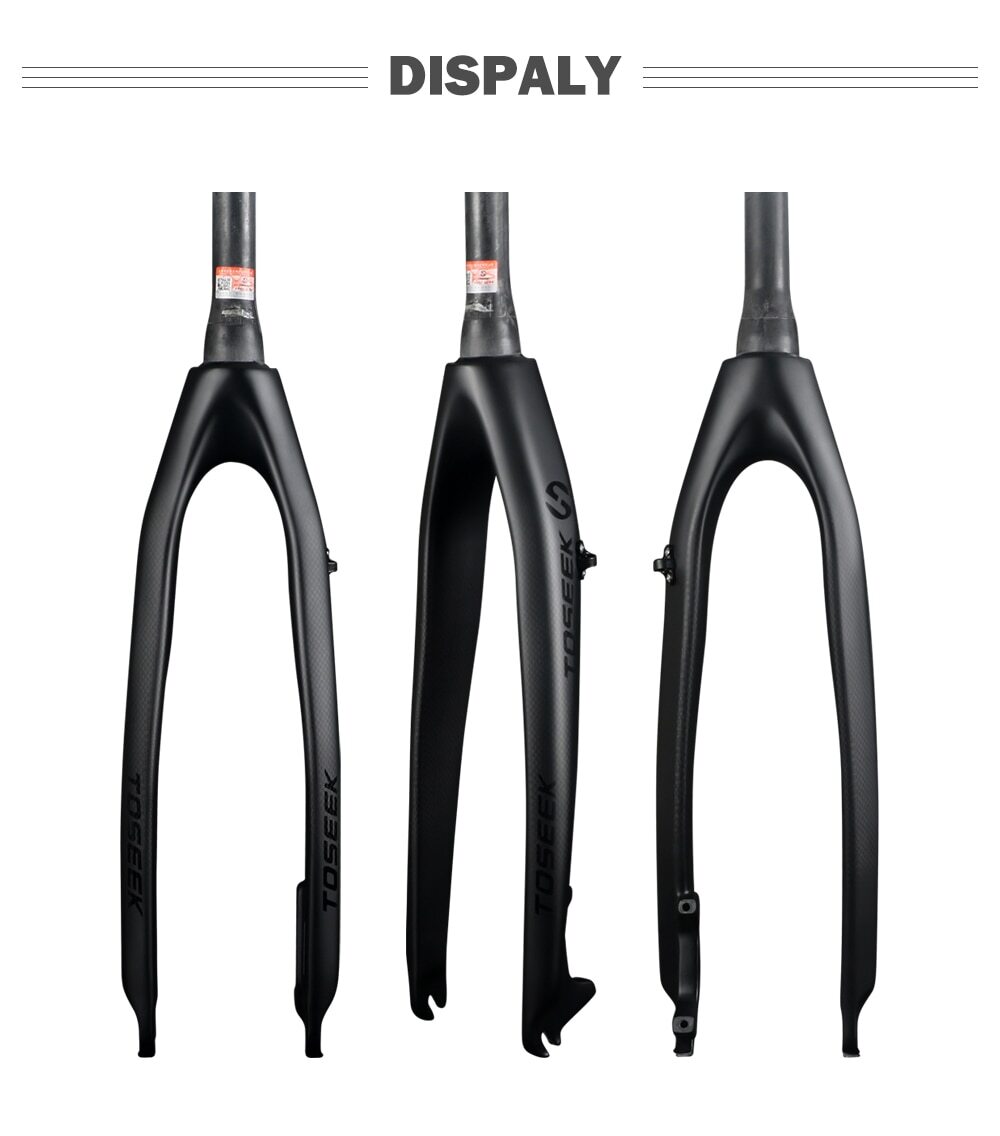 Carbon Fiber MTB Bicycle Rigid Fork 26 / 27.5 / 29 Inch Tapered Tube Front Fork