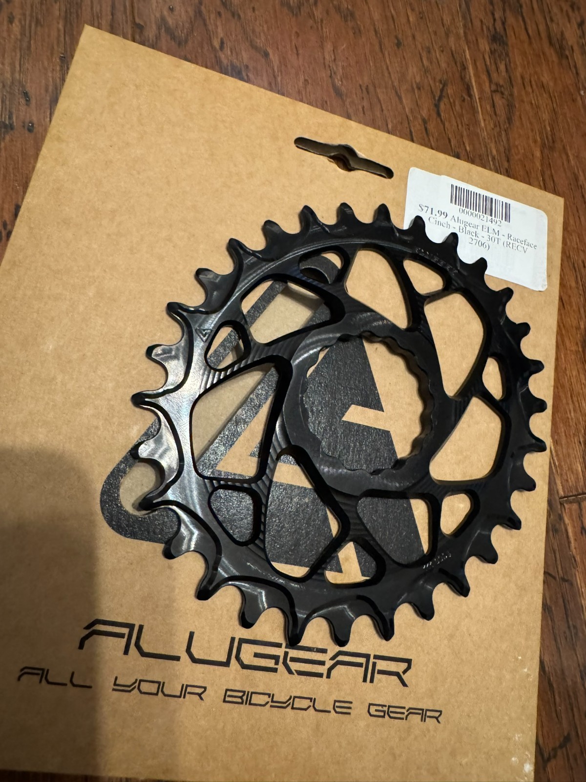 Alugear MTB Oval Chainring Raceface Cinch 30T 3mm offset Black