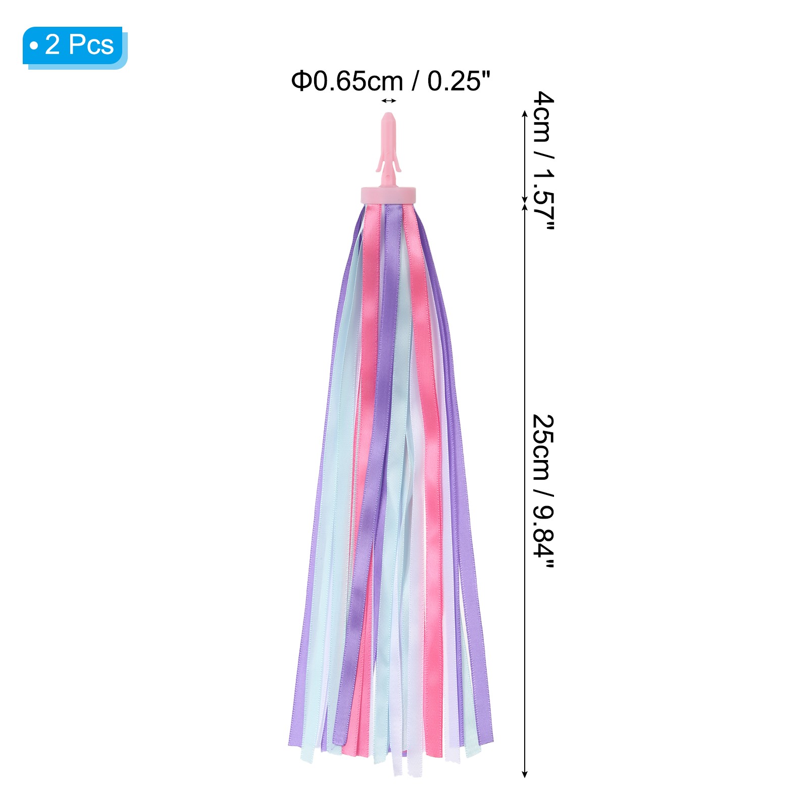 Bike Streamers Scooter Handlebar Tassels Grips Ribbon Purple Pink New