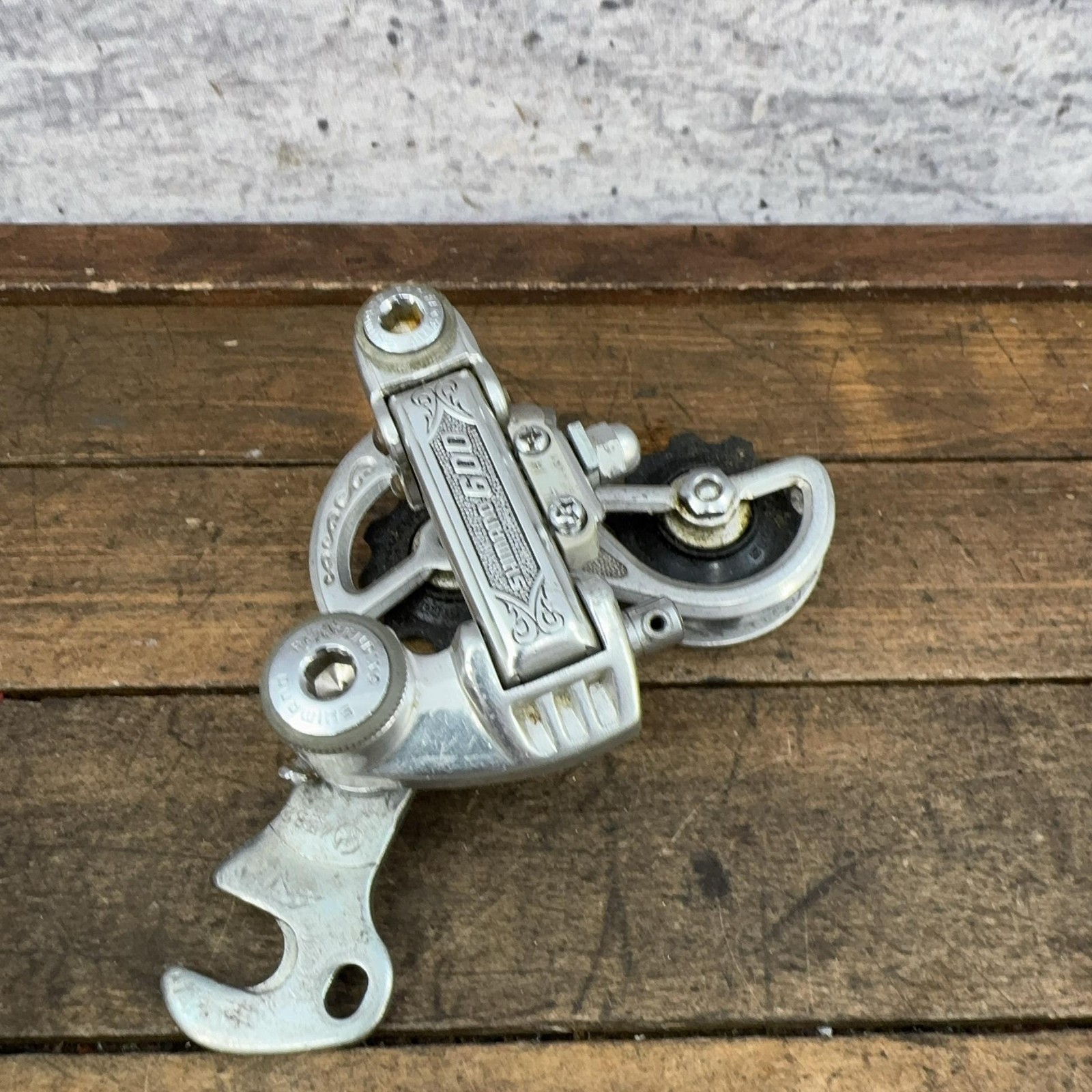 Vintage Shimano 600 Arabesque Rear Derailleur Short Cage Hanger Silver Japan