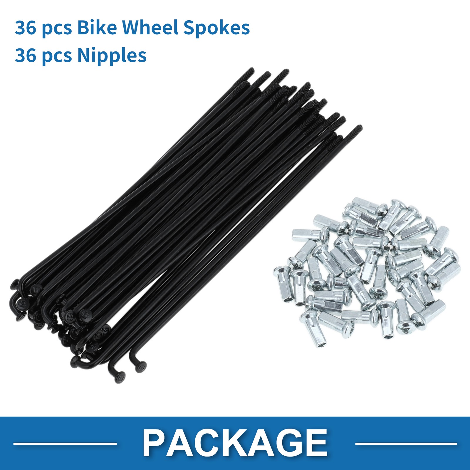 1Set 12G 134mm Length Bicycle Spokes Nipple Carbon Steel Black Universal