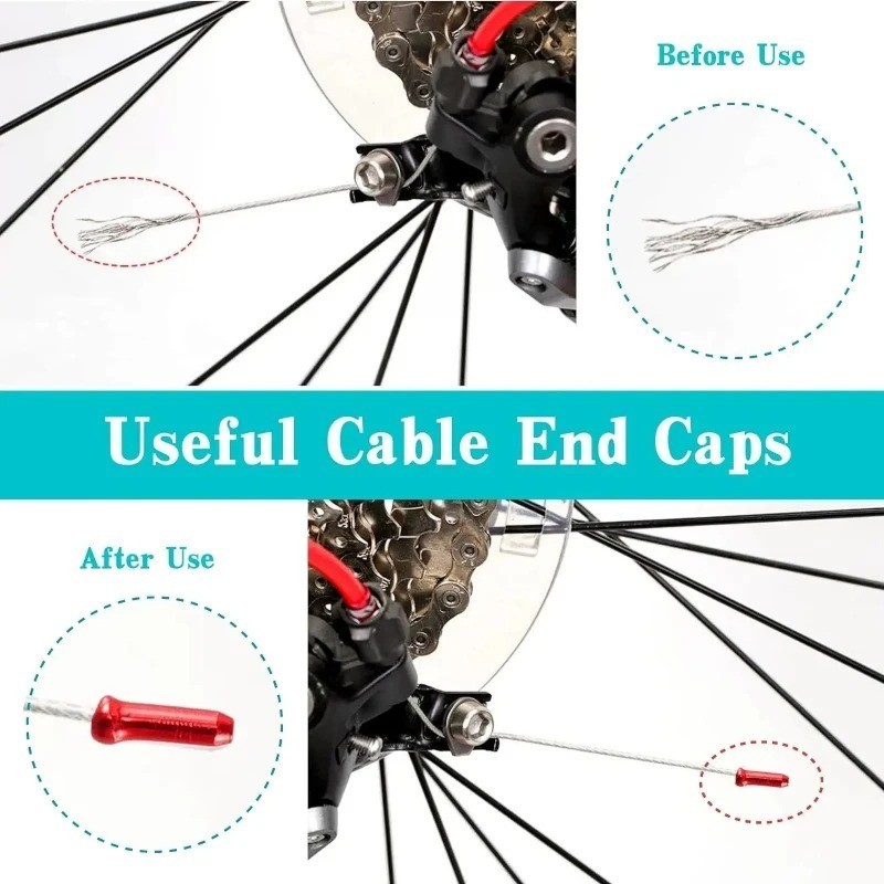 New 50/100 Pcs Aluminum Bike Bicycle Shifter Brake Cable Tips Caps Ends Crimps