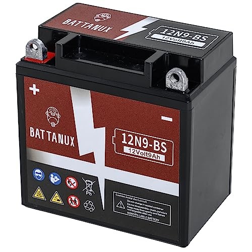 12N9-BS Gel Motorcycle Battery, 12V9Ah Non-Spillable Maintenance-Free Power