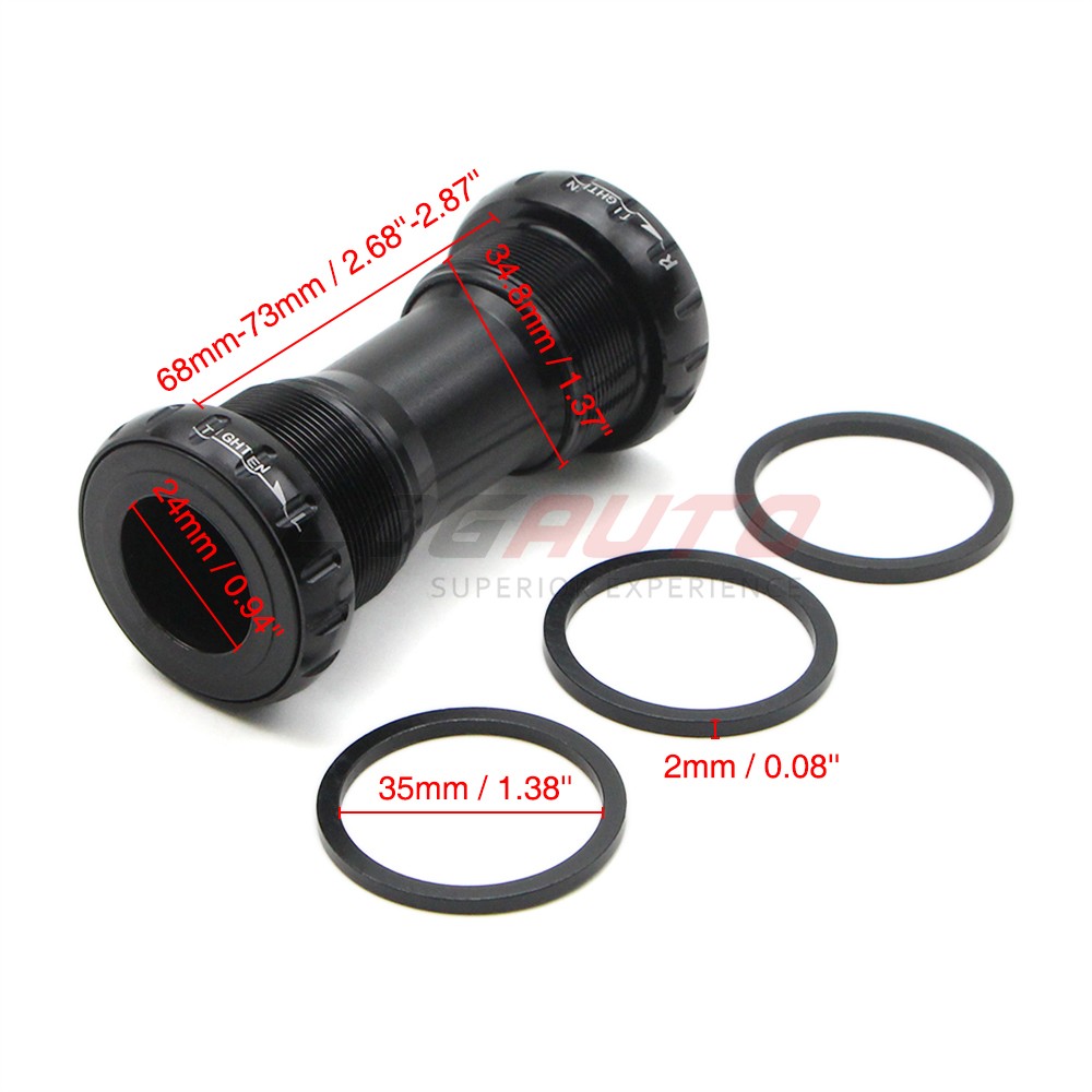 68mm / 73mm Bike Bottom Bracket Threaded MTB Road Hollowtech Bearing W/ 3 Spacer