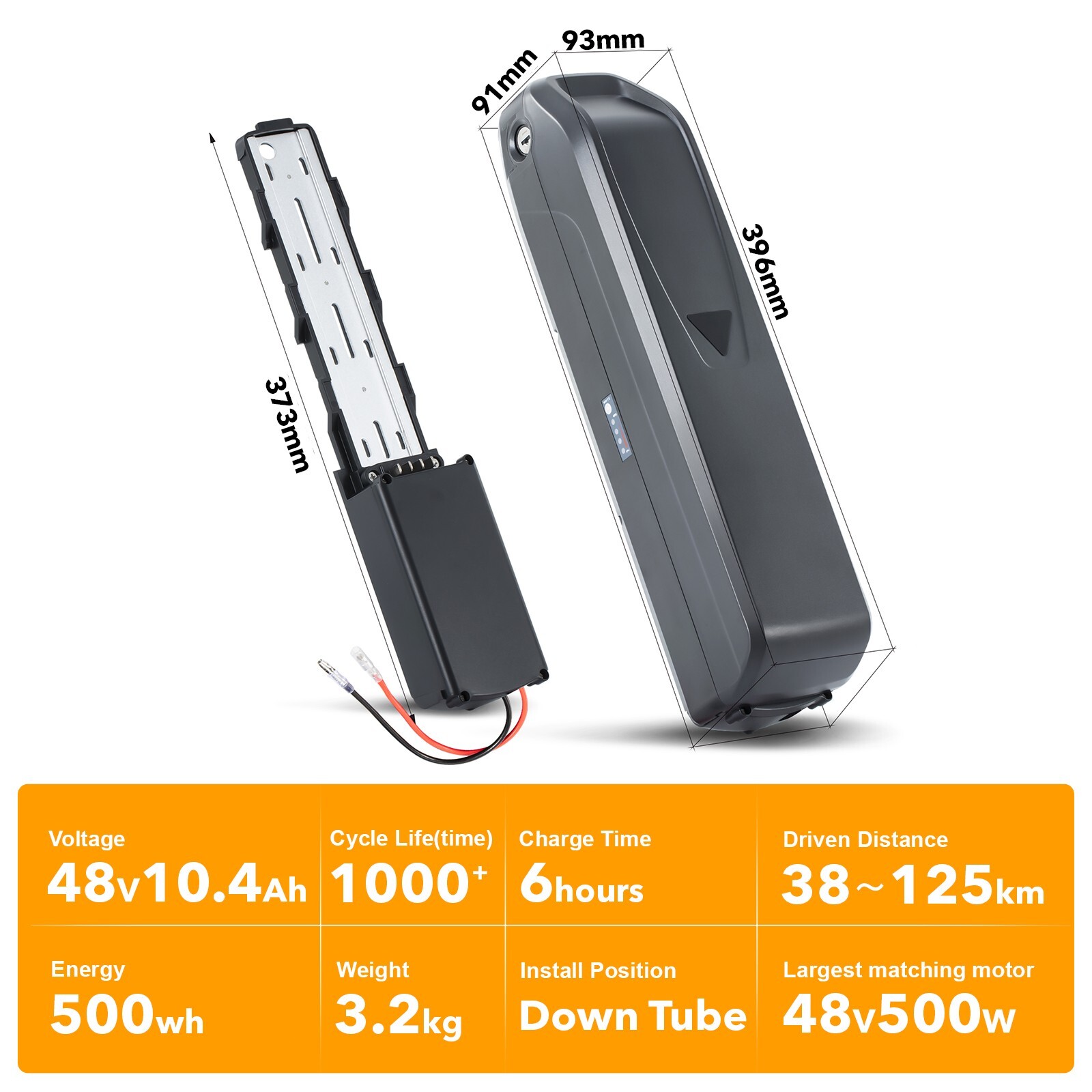 48 Volt Lithium Battery 48V 10.Ah Vivi Ebike Battery Viviebikes Bicycle Battery
