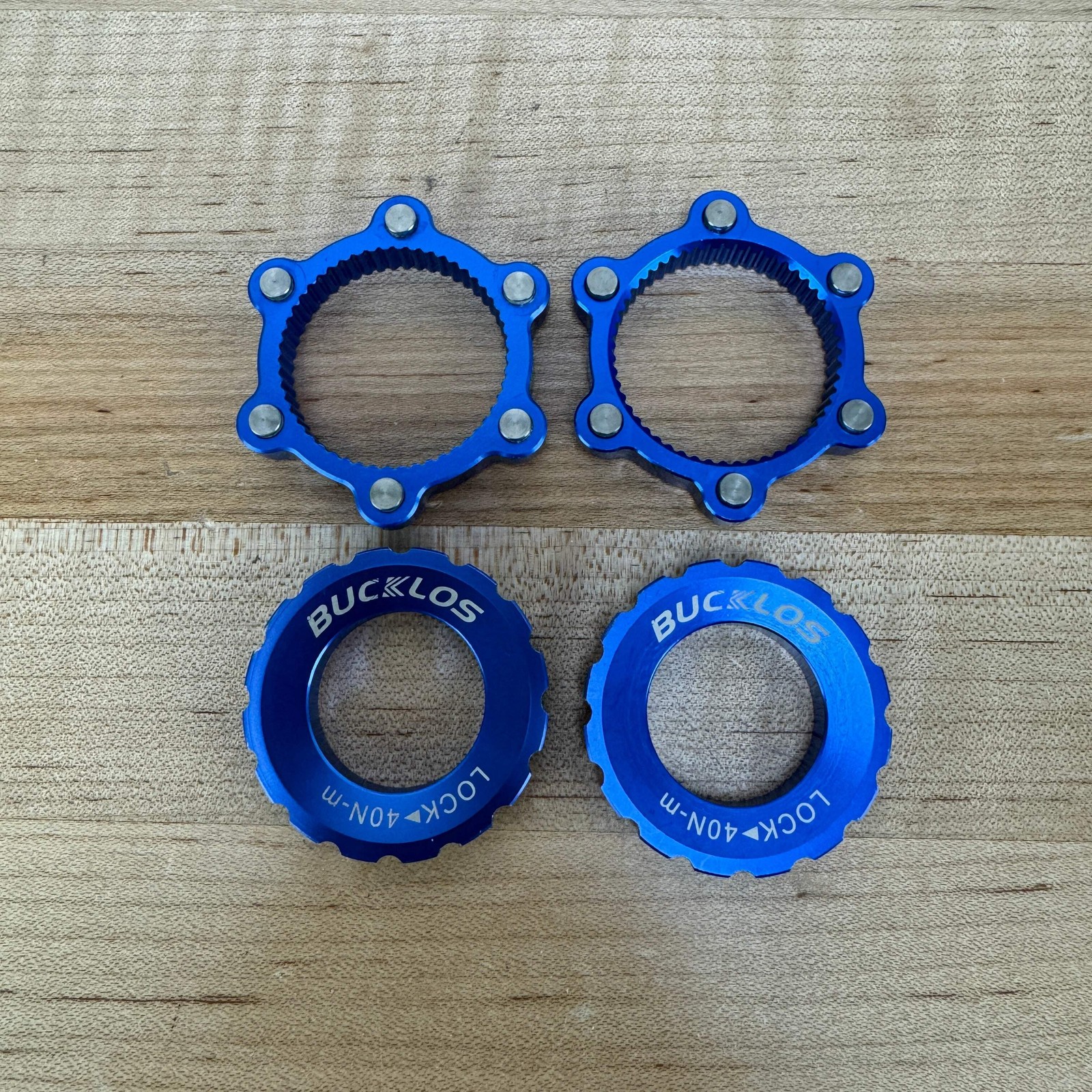 Light Use! Bucklos Pair 6-Bolt to Center Lock Disc Brake Rotor Adapter 64g