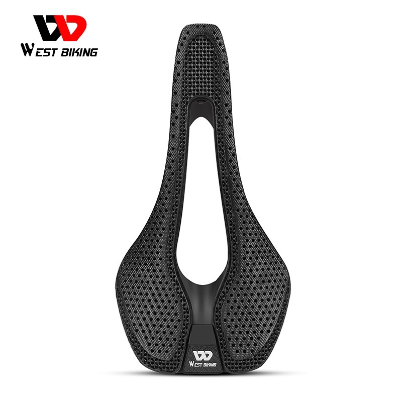 WEST BIKING Carbon Fiber 3D Printed Saddle Ultralight Road Bike Hollow Cushion