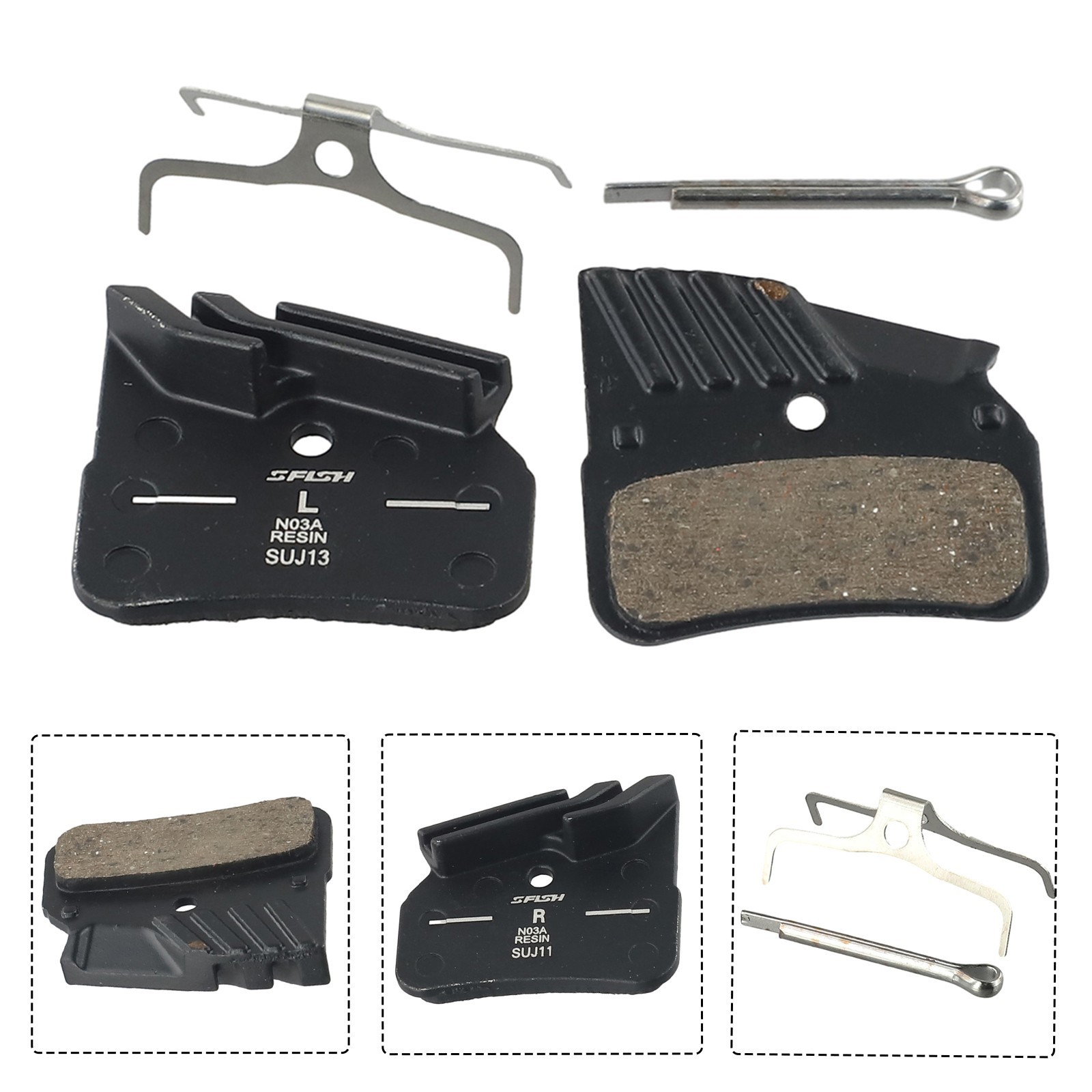 4-piston Friction Disc Brake Pad Aluminum Resin Silent Short Running-in Period
