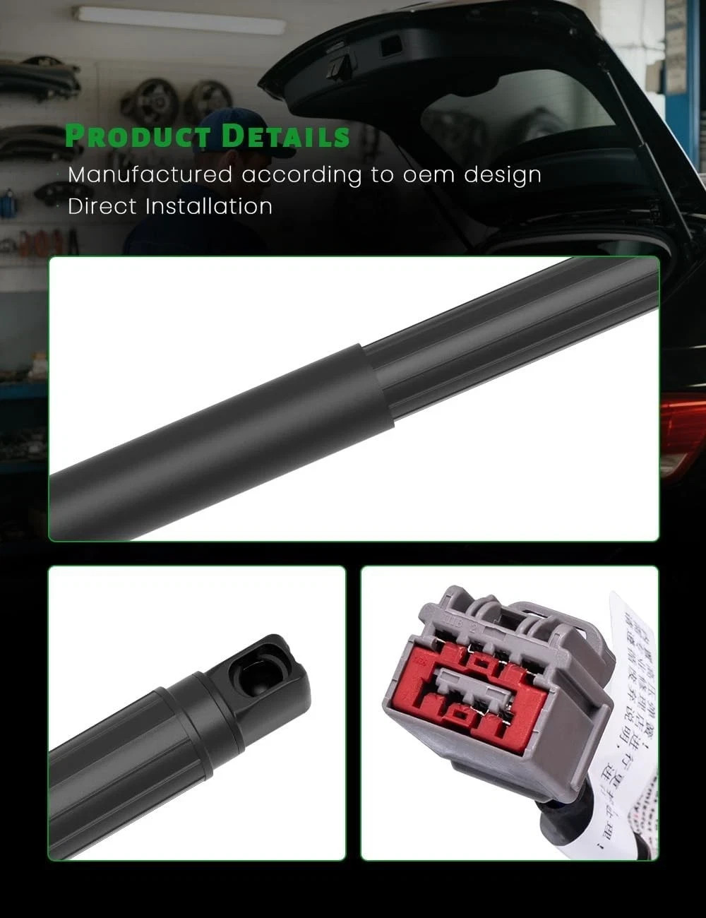 1Pair Rear Liftgate Power Support Shock Strut Compatible with Cadillac Escalade
